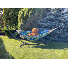 200 на 150 Гамак Хлопковый Двухместный BALI XXL зеленый Без Планки Мексиканский с Крепежами LS-WCG-H14-2