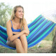 200 на 150 Гамак Хлопковый Двухместный SUMMER Зеленый XXL С планками Гавайский с Креплениями LS-WCG-H-17-1